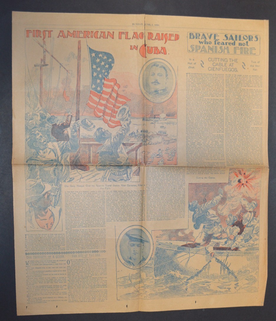 Antique 1898 SPANISH AMERICAN WAR SCRAPBOOK, Huge, Original ! Remember the Maine