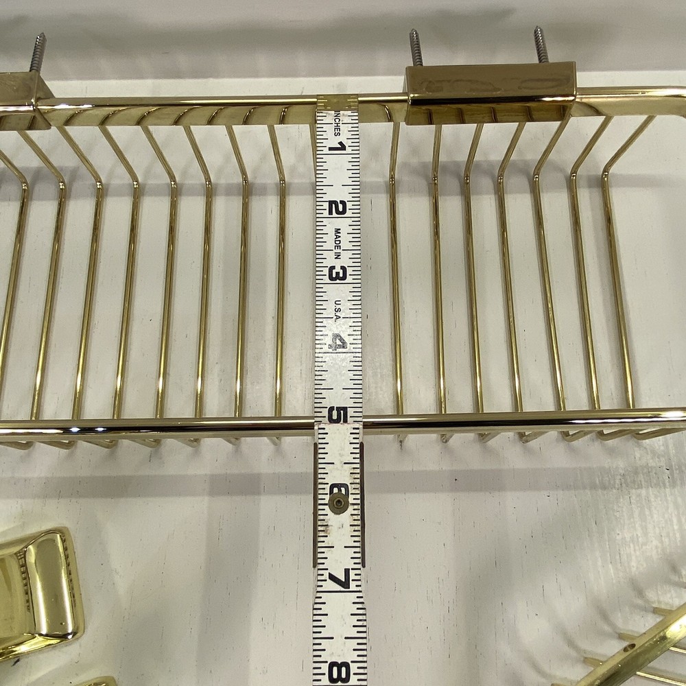 Deltana Solid Brass Wire Long / Corner Bath Shower Basket Set Bathroom Decor