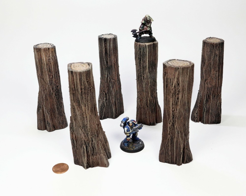 Modular Terrain Tree Trunks (Handmade for Dungeons & Dragons, Pathfinder RPG)