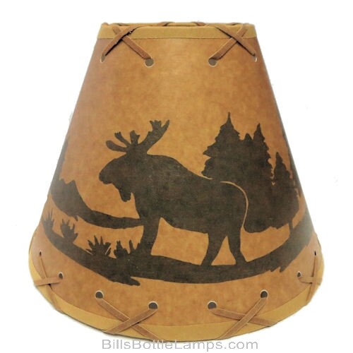 Rustic "Bulb Clip" MOOSE Scene Table Desk Light LAMP SHADE Cottage Cabin Decor
