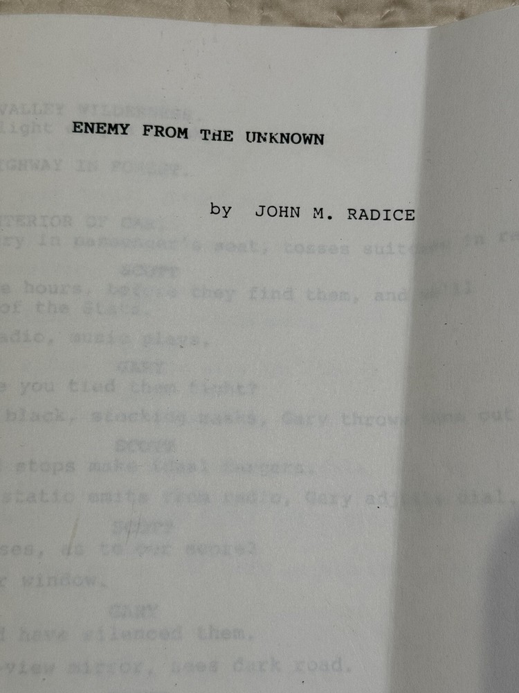 "ENEMY FROM THE UNKNOWN" by John M Radice Script ROBERT BLOCH Estate