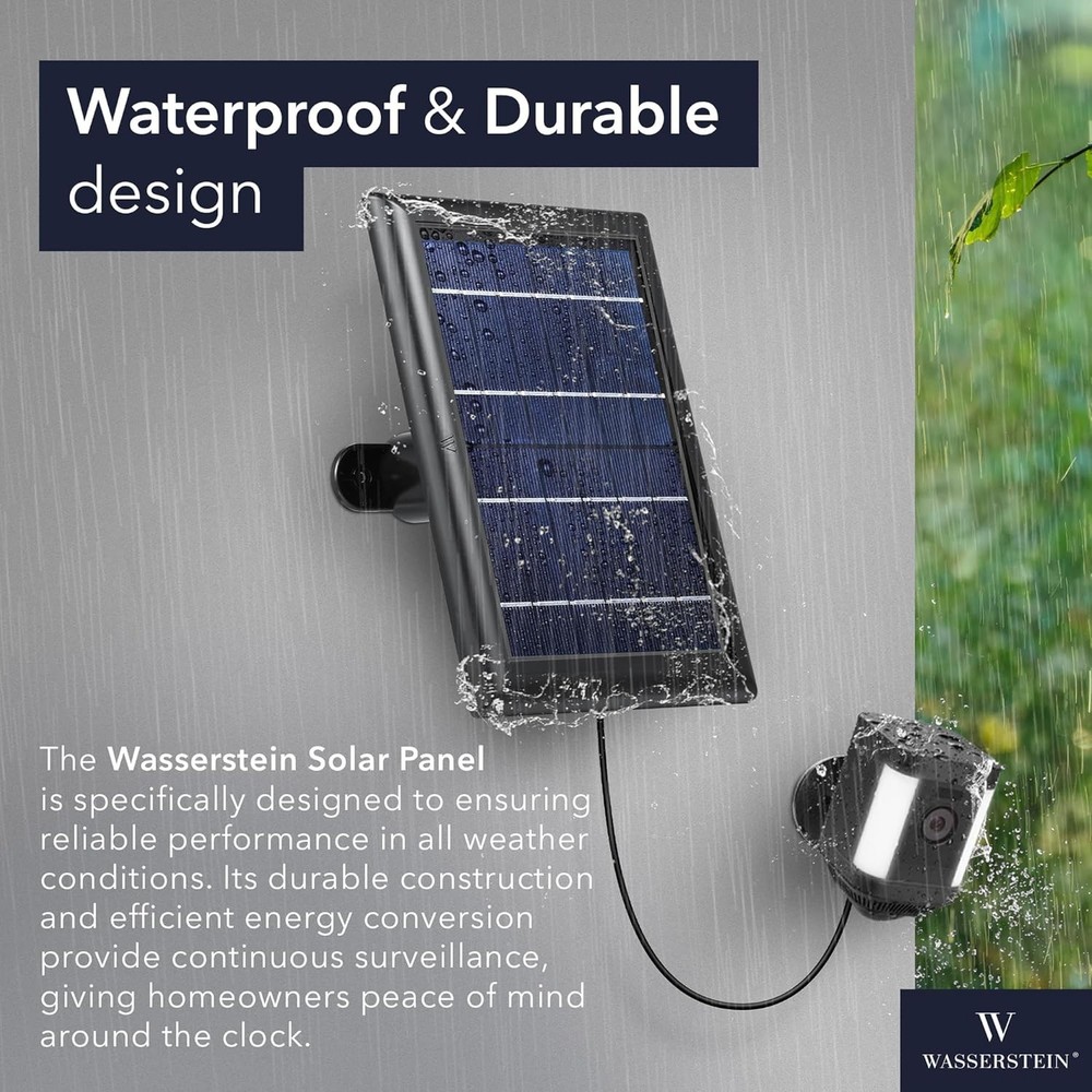 High-Efficiency Solar Panel for Ring Cameras - 1-Pack, Black for Reliable Power