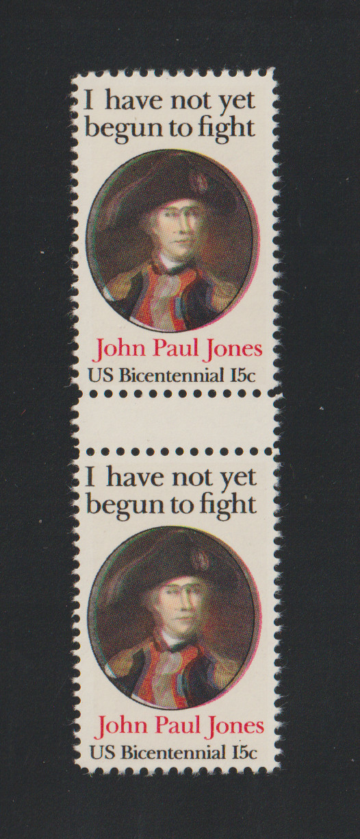 US EFO ERROR Stamps: #1789 John Paul Jones: Color Shift Gutter Pair! Proof MNH