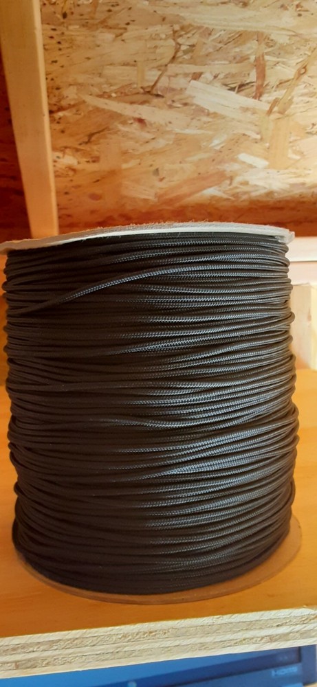 3.5 mm x 800 ft. Smooth Braid Polyester Rope Spool.Black .