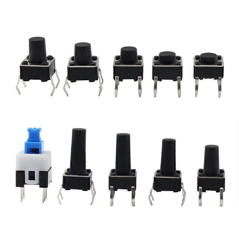180PCS Mini Tactile Push Button Switch 10 Values Momentary Tact Assortment Kit