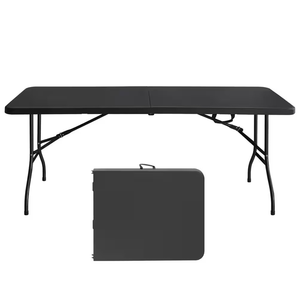 6 Ft. Folding Table, Portable Plastic Table for Camping, Picnics, Parties, High