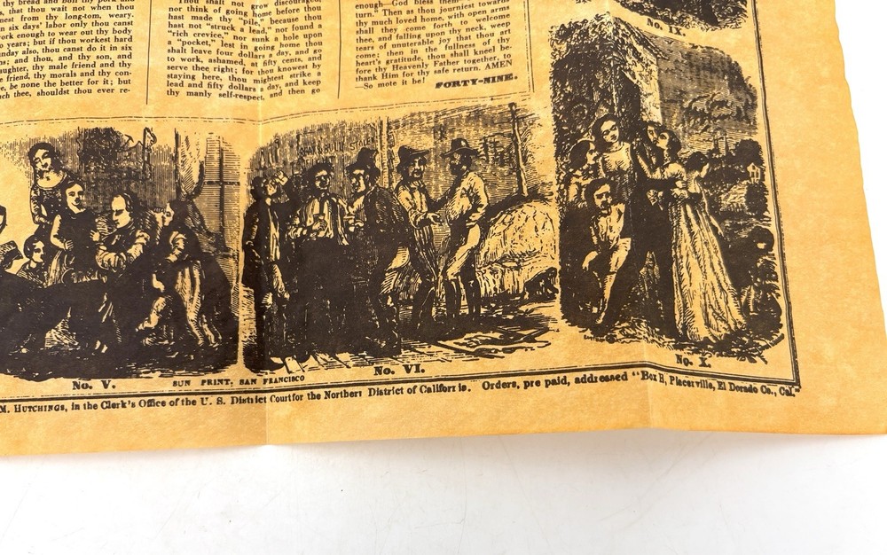 Vintage REPRODUCTION THE MNINERS 10 COMMANDMENTS 1849