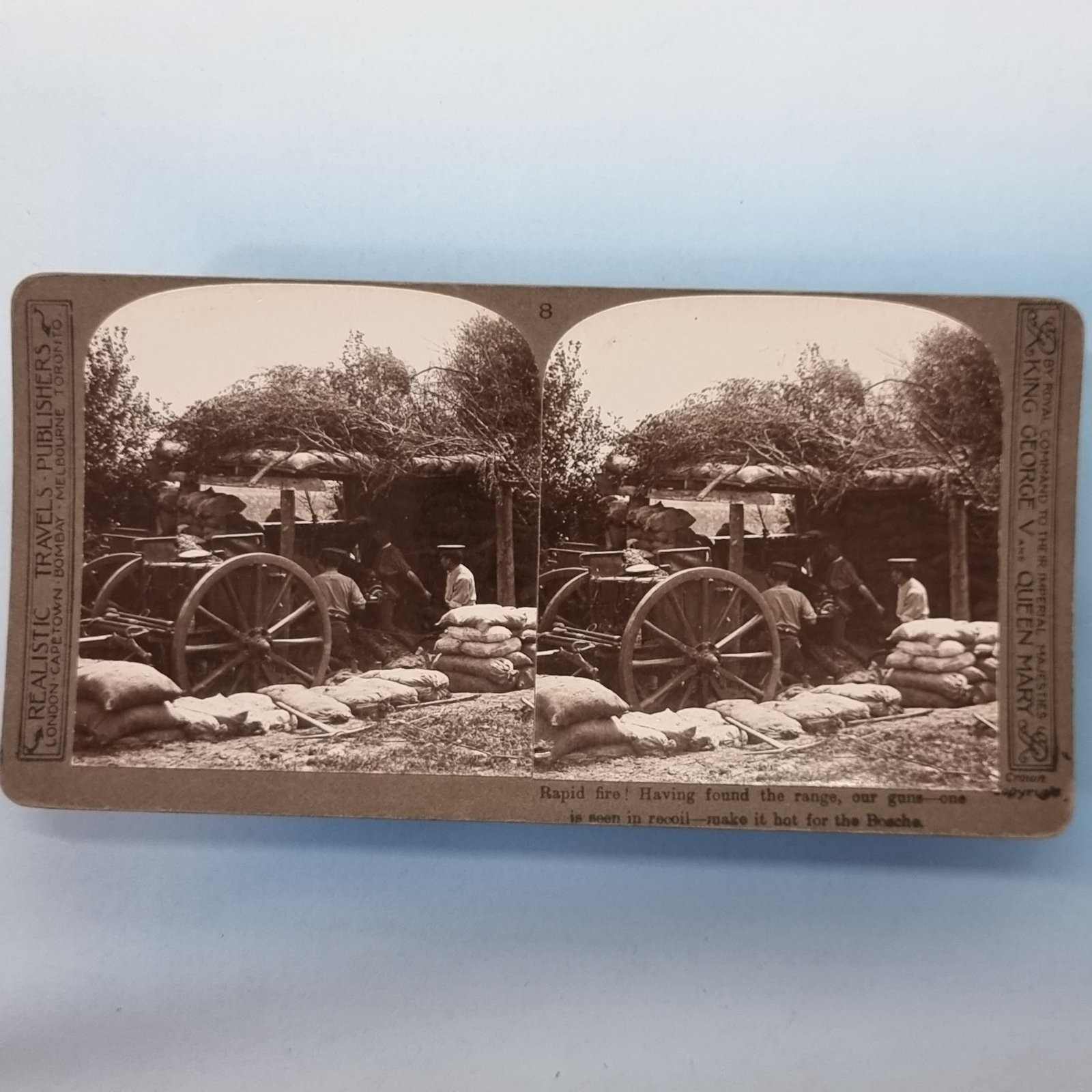 WW1 Military Stereoview 3D C1916 Real Photo 19th Royal Field Artillery Cannon