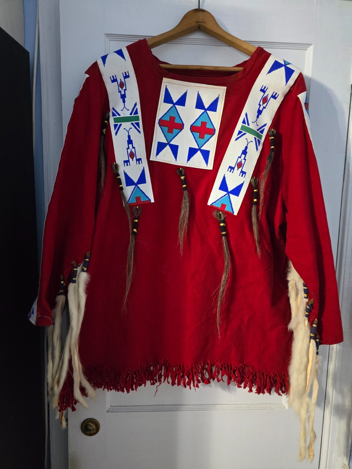 Native Indian Regalia 5' War Bonnet Tunic Breast Plate Sash Chaps Belt Shoes Bag