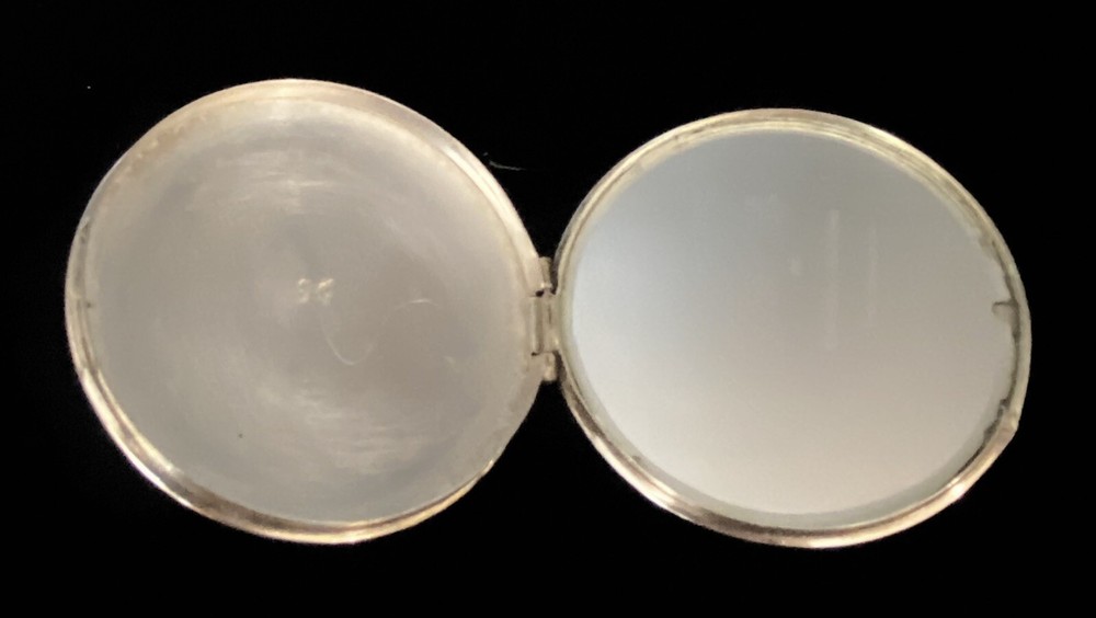 Vintage W.S 833 Silver Engraved Jerusalem Compact Mirror Box