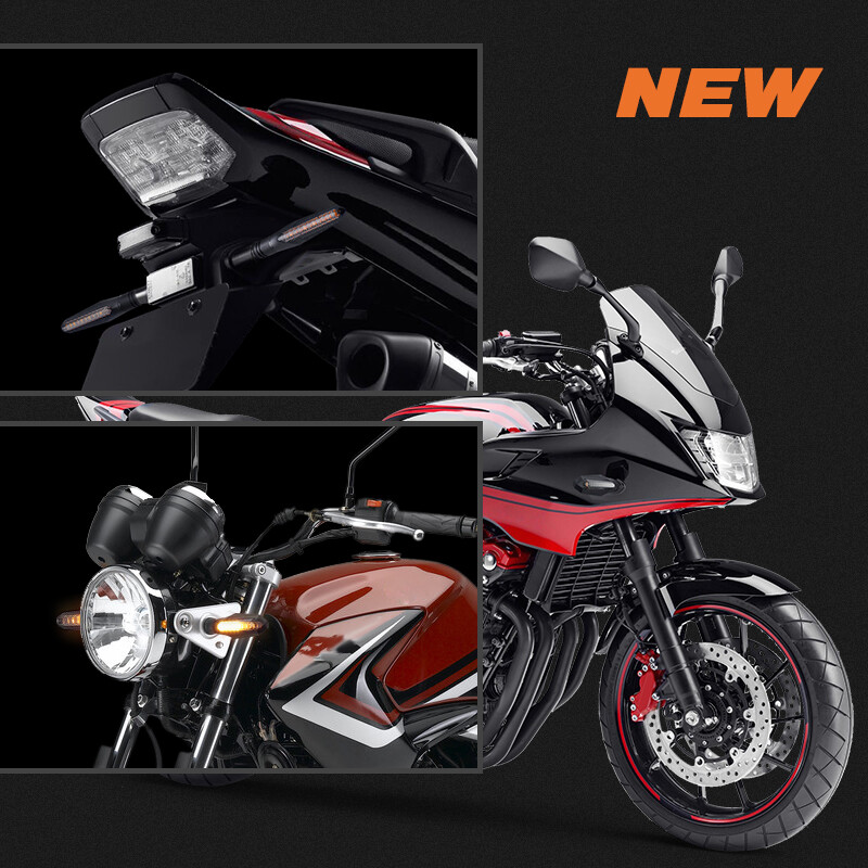 4X Motorcycle LED Turn Signal Light Indicator Flowing Sequential Amber Universal