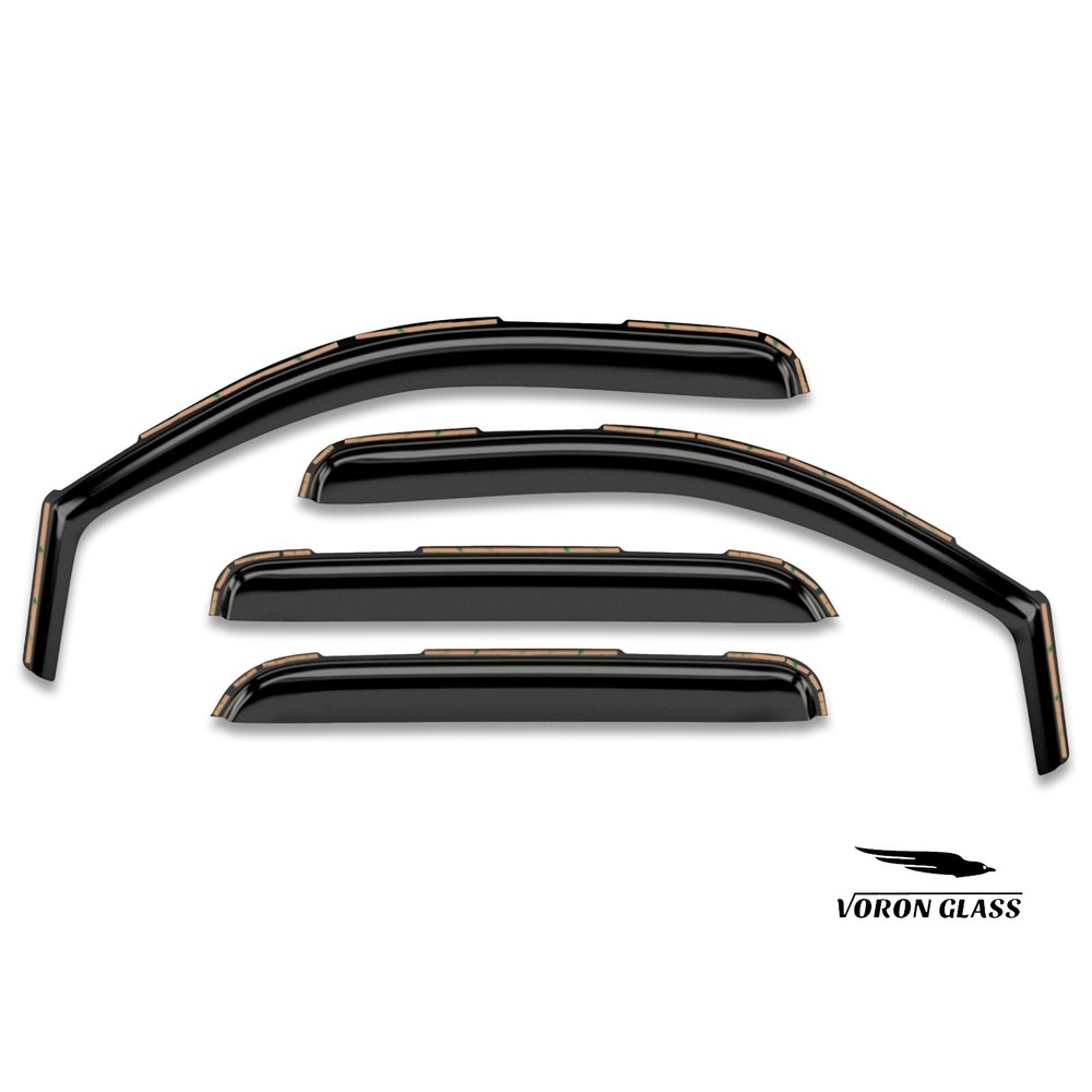 Sun Rain Visors Wind Rain Guards for 2007-2013 Chevy Silverado Crew Cab