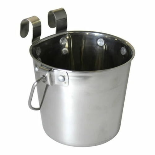 SS Flat Side Pail w/Hooks 1qt