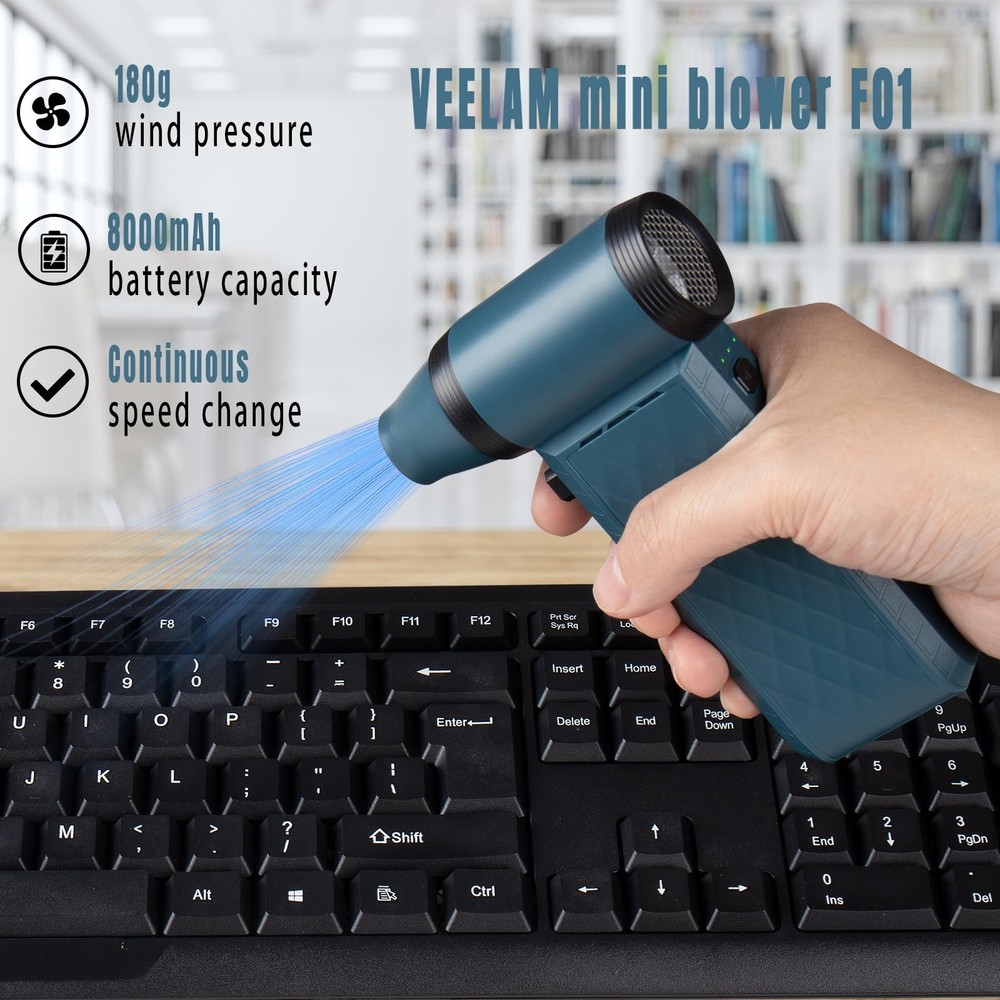 Air Duster Air Blower, Compressed Air Duster Electric, Handheld Violent Mini ...