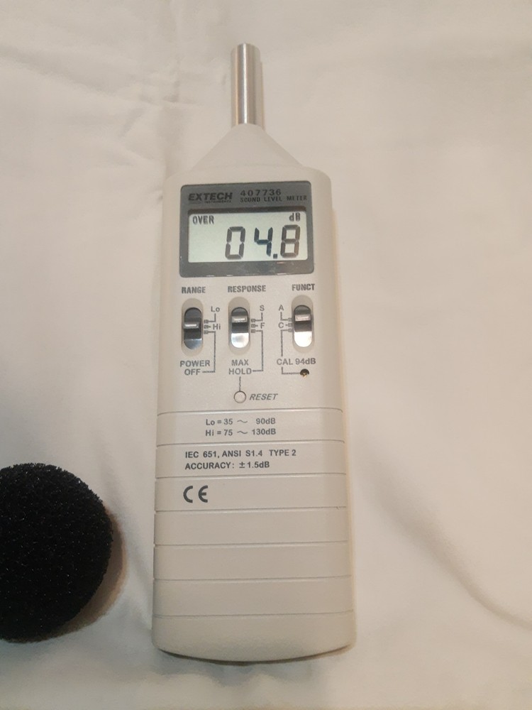 Extech Instruments 407736 Digital Sound Level Meter w/ Case, Accessories Works