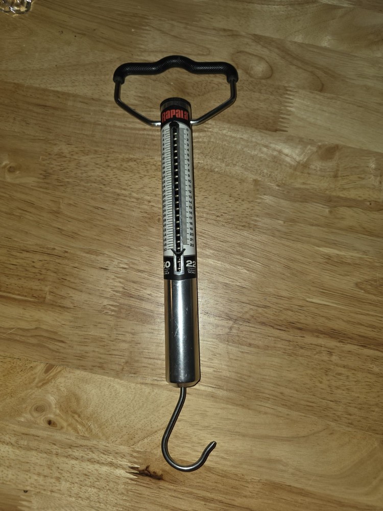 Rapala 50 Lb Tube Fish Scale With Handle Grip And Hook