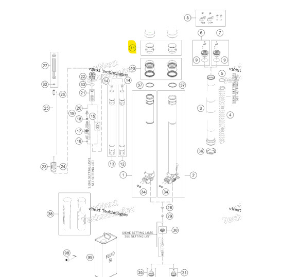 New OEM KTM Fork Guide Bushing Set 48mm - R14047T