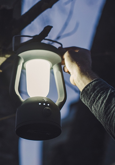 Swiss Tech Rechargeable LED Lantern with Bluetooth Speaker, IPX4 Weatherproof