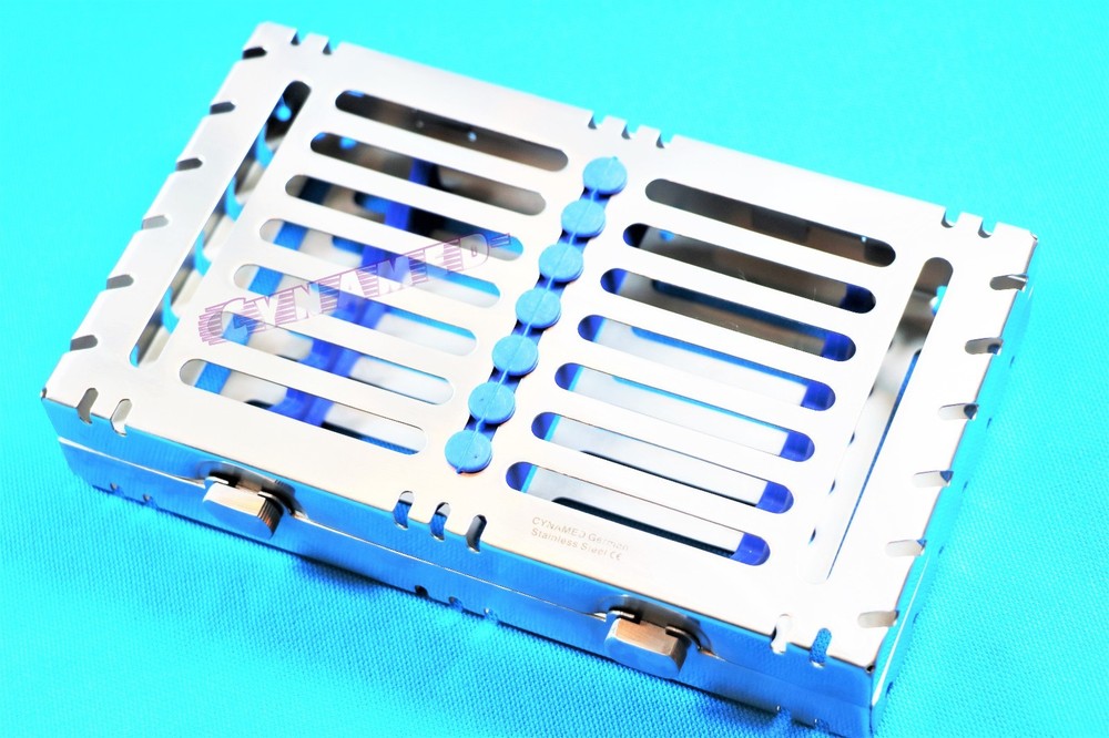 AUTOCLAVABLE DETACHABLE STERILIZATION CASSETTE FOR 7 INSTRUMENTS GERMAN PREMIUM