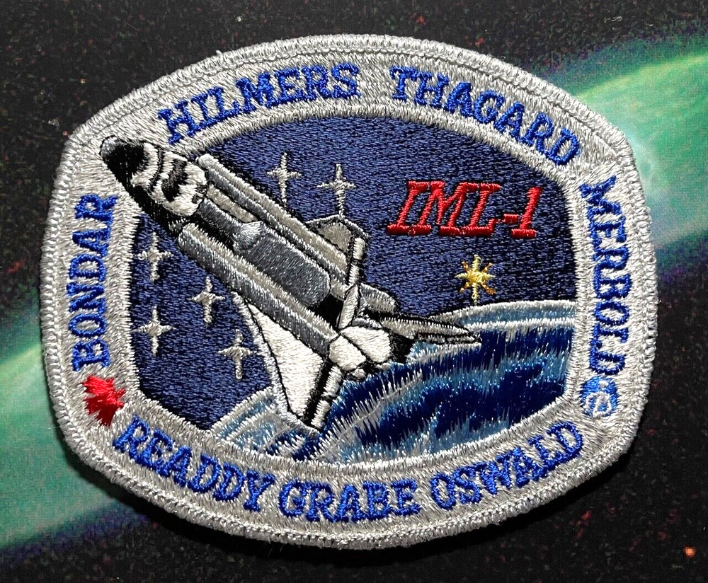 STS-42 DISCOVERY SPACELAB MODULE / IML-1 SILVER BULLION THREAD PATCH