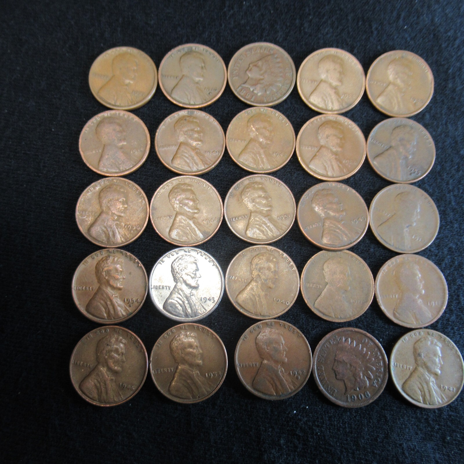 INDIAN HEAD CENT PENNY WHEAT CENT PENNY ROLL LOT 1800'S 1900'S