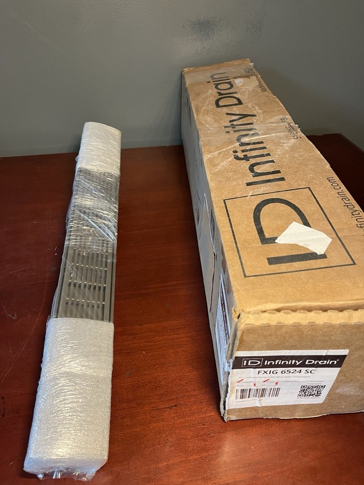 Infinity Drain 6524 SC FXIG 24” 65 Linear Drain Kit Perforated Slotted Grate