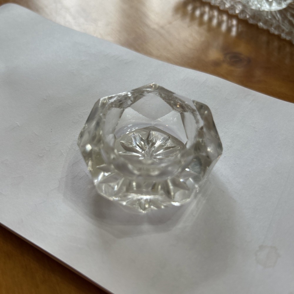 cut glass starburst open salt dip salt cellar