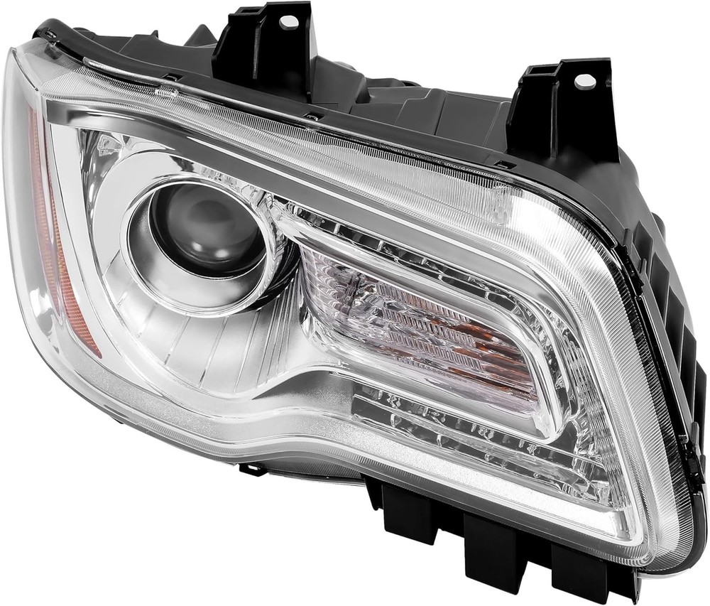 Halogen Headlight Assembly Compatible with 2011-2023 Chrysler 300 DRL Chrome....