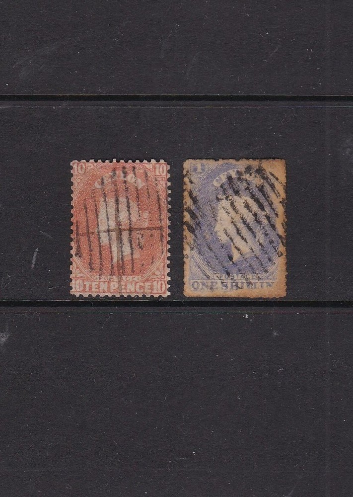 Ceylon 1861 10d Rough Perfs Used Plus Faulty 1s Not Counted