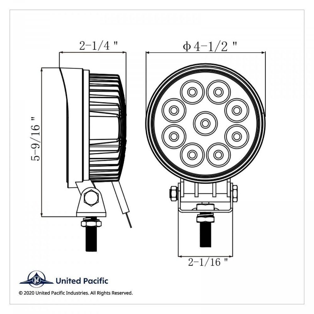 United Pacific 36617 9 High Power Led Work Light - 1 Unit