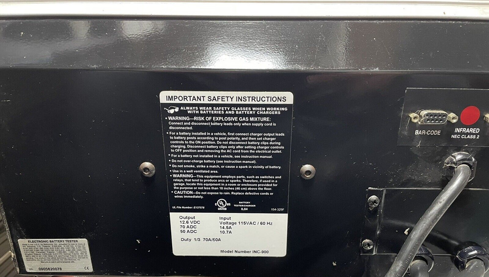 Midtronics InCharge INC-900 Battery Fast Charging Testing Station 115VAC