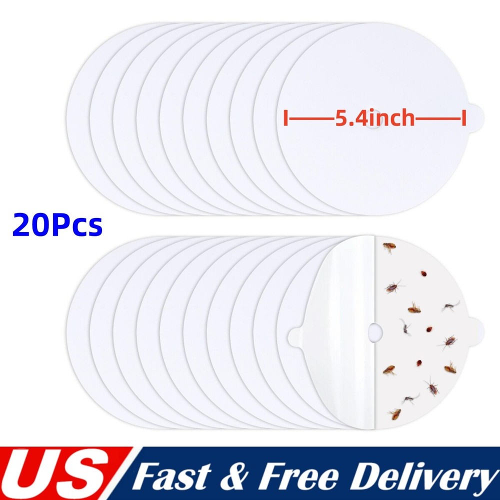 20Pack Disposable Flea Trap Sticky Discs Refill Fits Most Dome Flea Bed Bug Trap