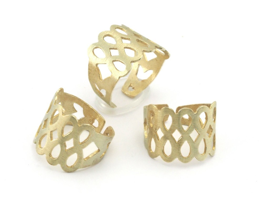 Mesh Adjustable Ring Statement Raw Brass (6US 9.5US inner size) 4291