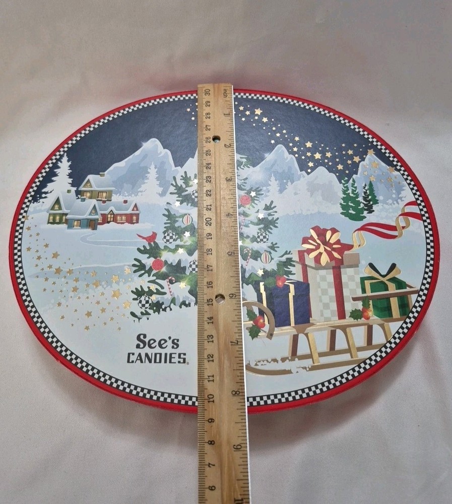 See’s Candies Holiday Box 2022 Empty w/ Insert – Refillable Gift Display