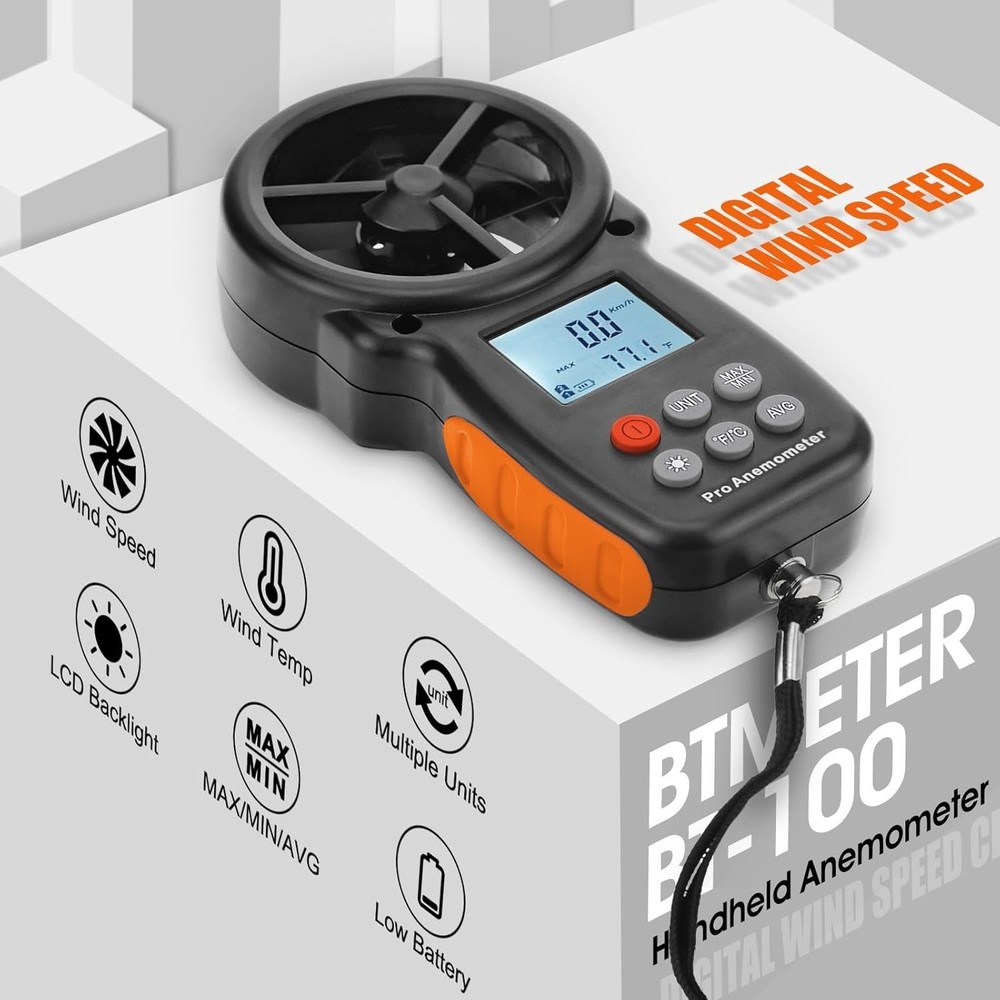 BT-100 Multifunction Wind Speed Temperature Meter