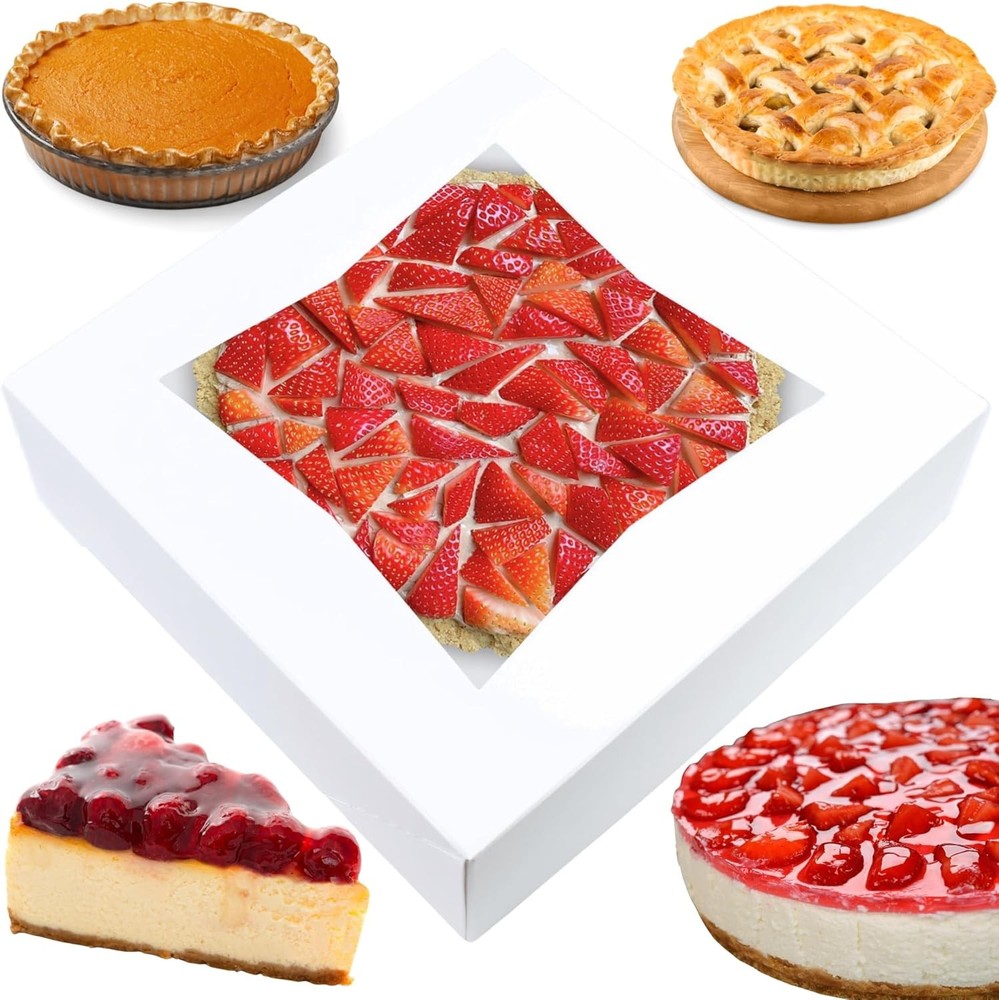 Pie Boxes 10x10x2.5 Inch | White / /Auto-up |