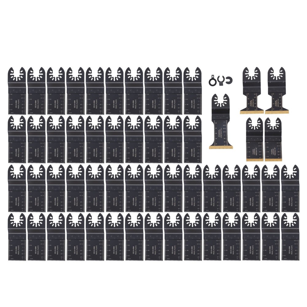 55 PCS 6 Types Universal Titanium Oscillating Saw Blades Multitool Blades