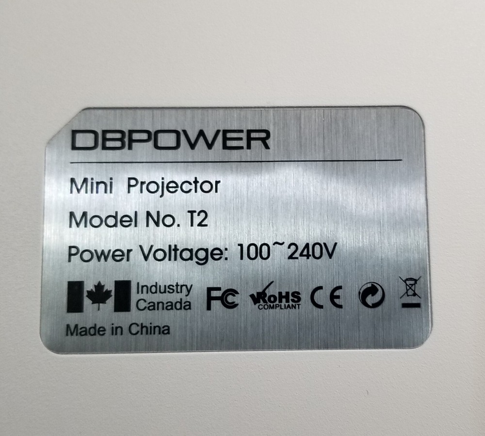 DBPOWER LED Light Source Smart Mini Projector Model T2 SKU: PJ0711 FULLY WORKING