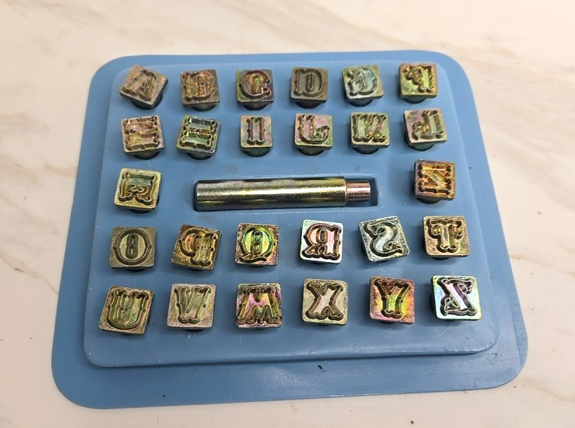 Vintage Craftool Complete Alphabet Leather Tool Stamps Set 1/2"