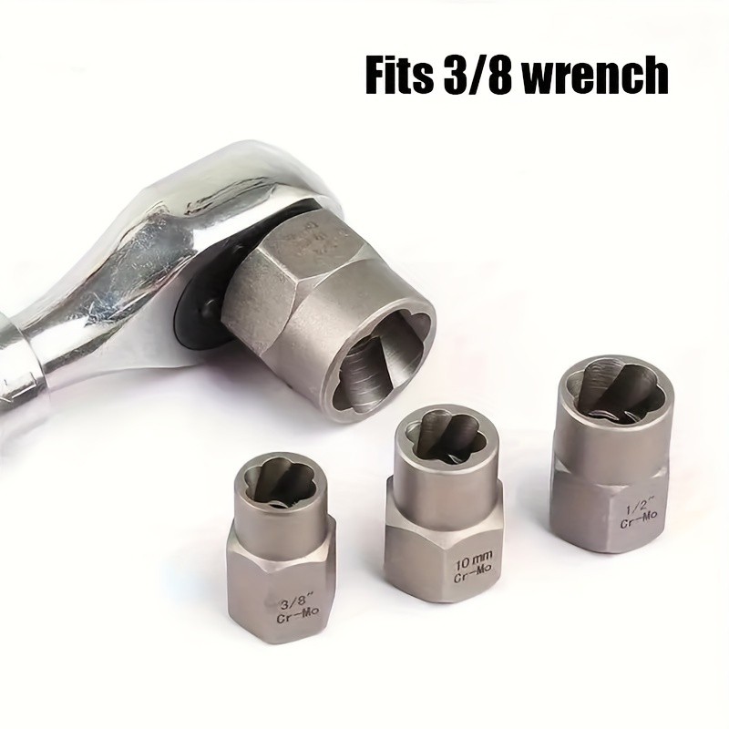 14pc Impact Bolt & Nut Remover Set 3/8" Drive Bolt Extractor Tool Kit With Case