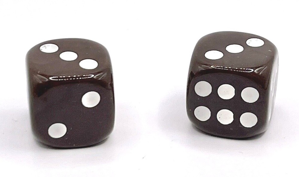 Backgammon Replacement Doubling Cube Dice Bakelite Chip Brown/Ivory/Cream 1.05"