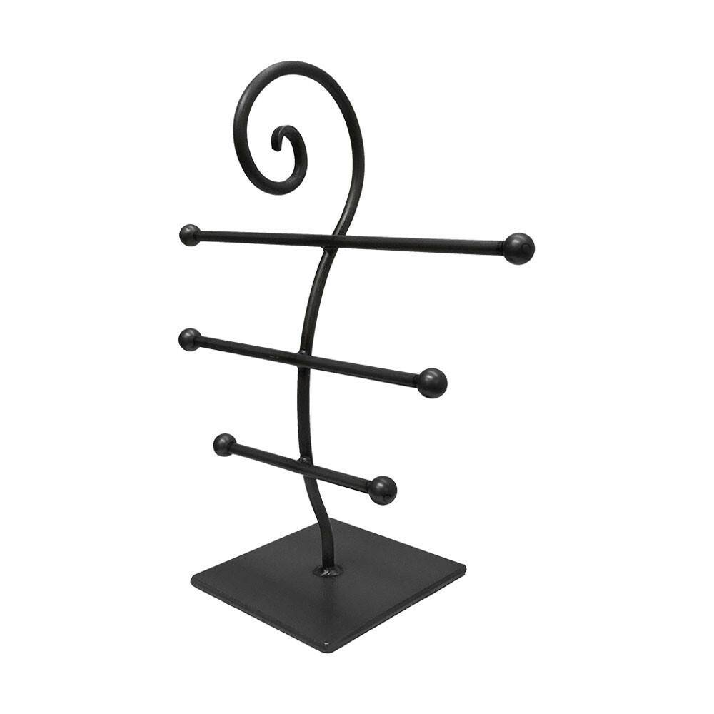 10"H Raw Steel 3 Bar Jewelry Display Fixture Retail Store Rack Display