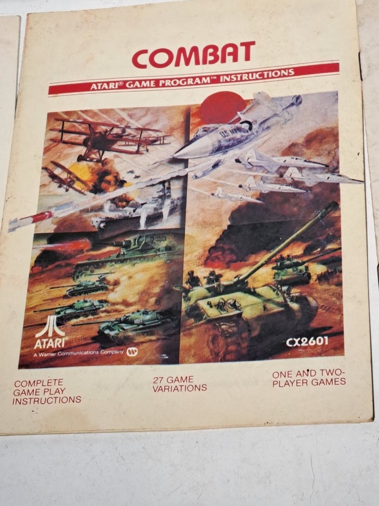 3 VINTAGE ATARI GAME PROGRAM INSTRUCTIONS PAC-MAN,COMBAT & BERZEK 1977 - 82