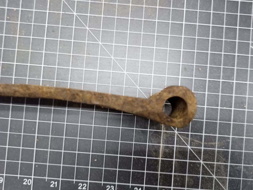 Antique Hand forged strap hinge with spear point 2" x 25"