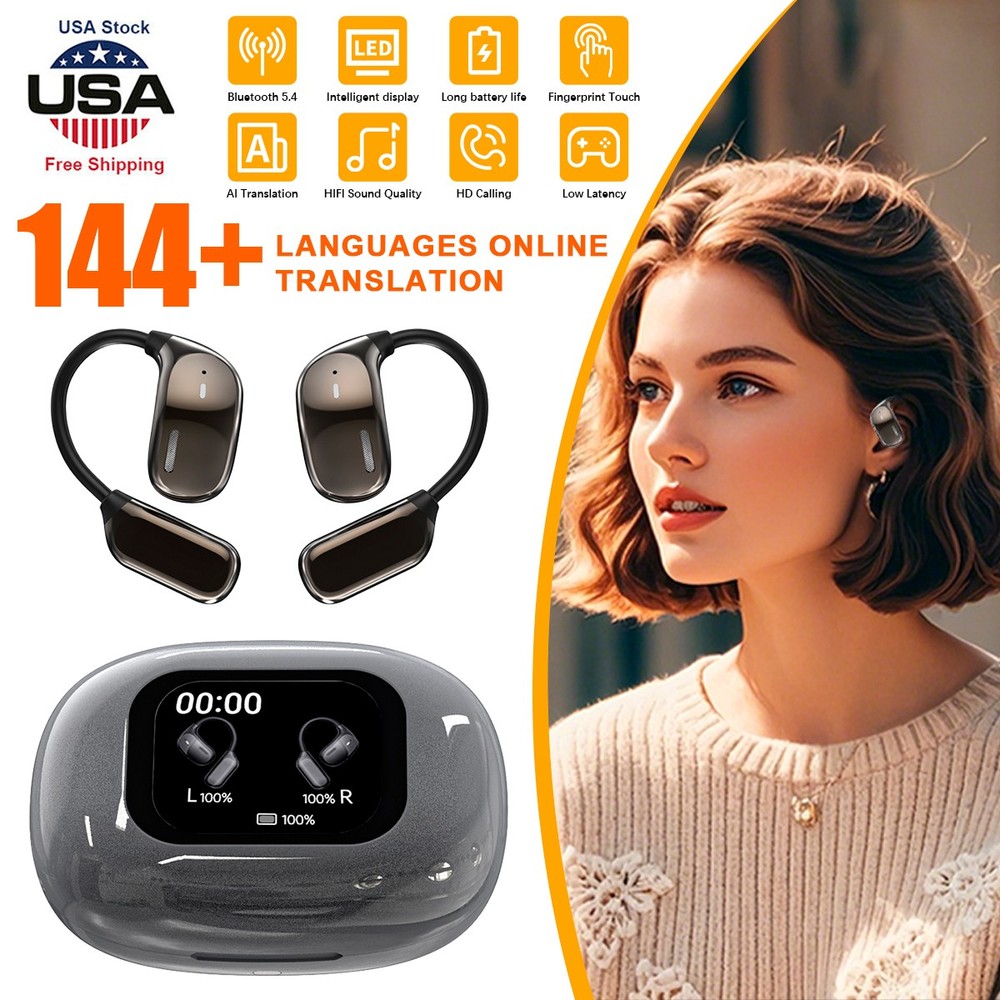 144+ Language Translator Earbuds Bluetooth Two-Way Real Time Smart Translation)