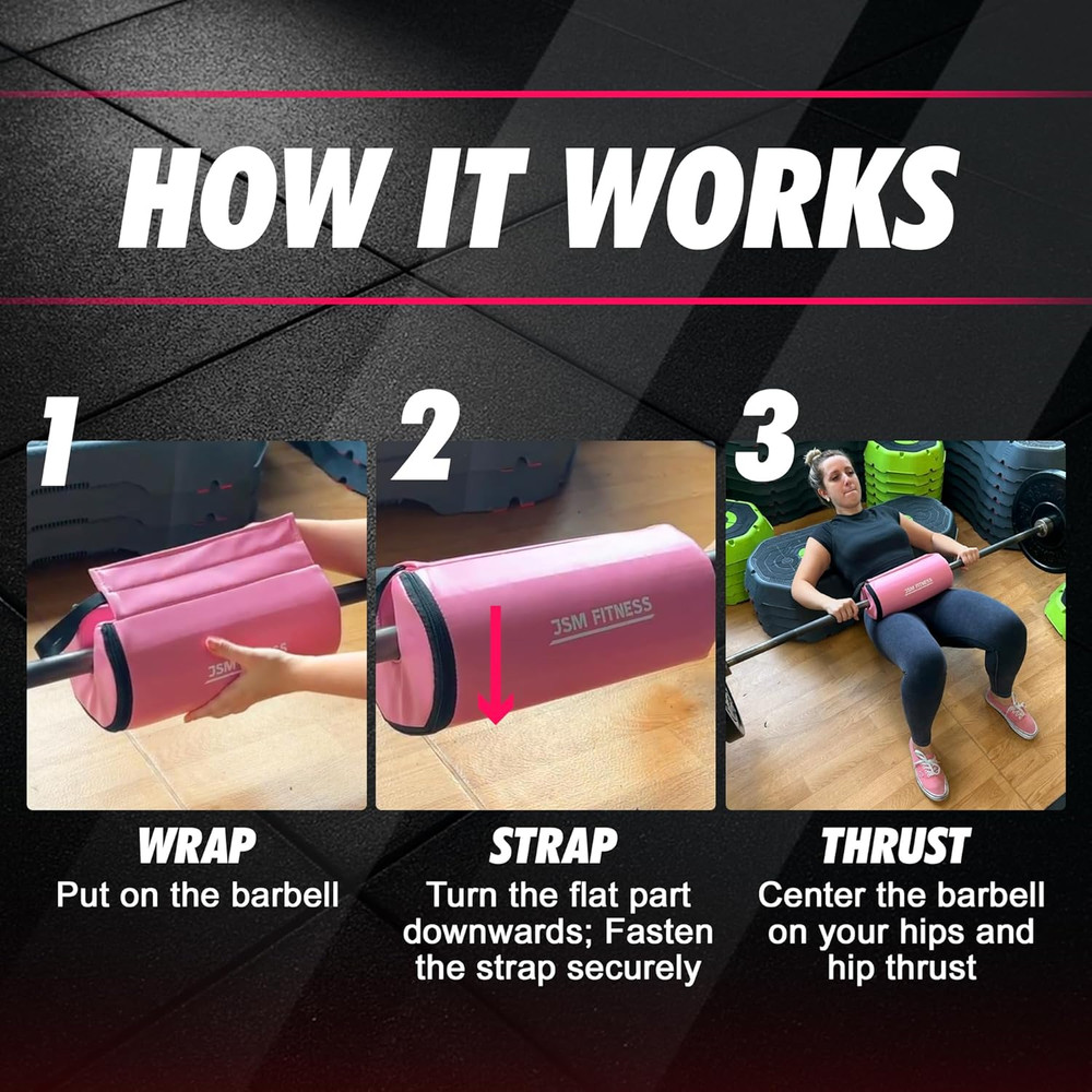 Hip Thrust Barbell Pad - Hip Thrust Pad Extra Thick for Glute Exercises, Bar Cus