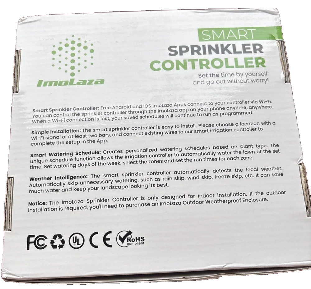 Imolaza Smart Sprinkler Controller 12 Zones Open Box