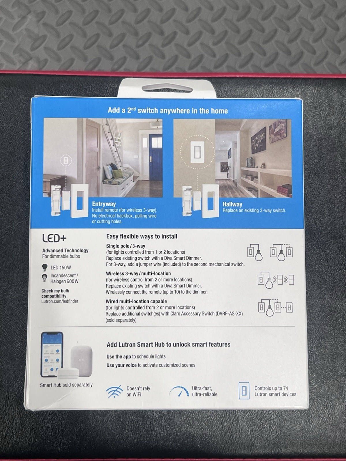 Lutron Diva Smart 150W LED Dimmer and remote Switch - White (DVRF-PKG1D-WH-R)