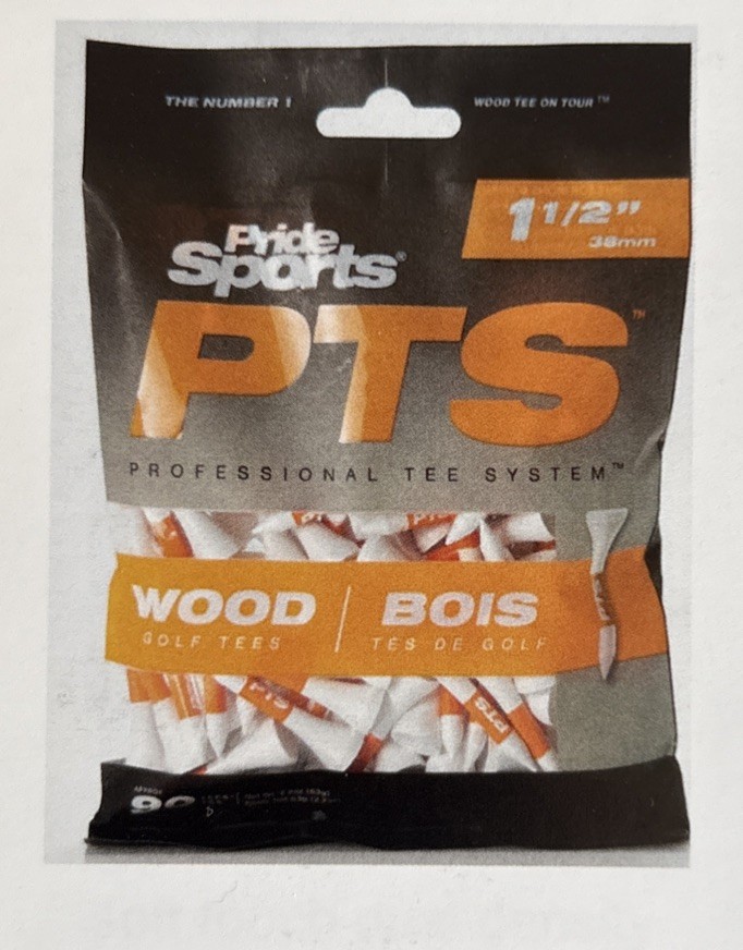Pride   1   1/2” White Tees with Orange ( 90 Per Bag )