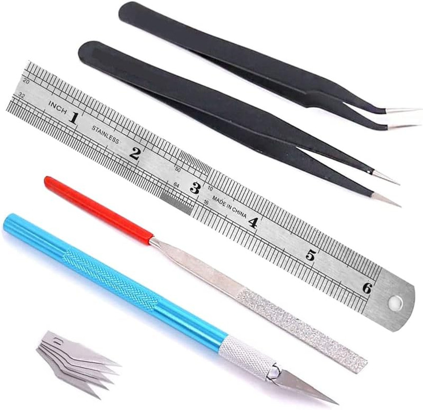 Spilay 16 Pcs Hobby Building Model DIY Tool Kit, Modeler Basic Miniature Handmad
